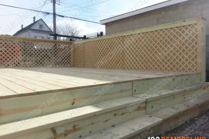 Wooden Backyard Deck Wooden Deck Construction