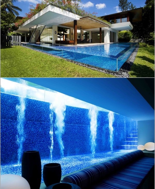 basement glass pool