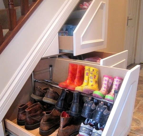 drawers under stairs