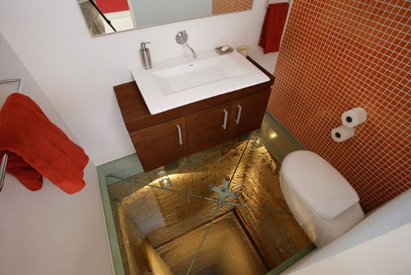 glass floor bathroom