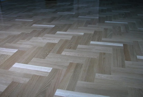 parquet herringbone wood-look tile