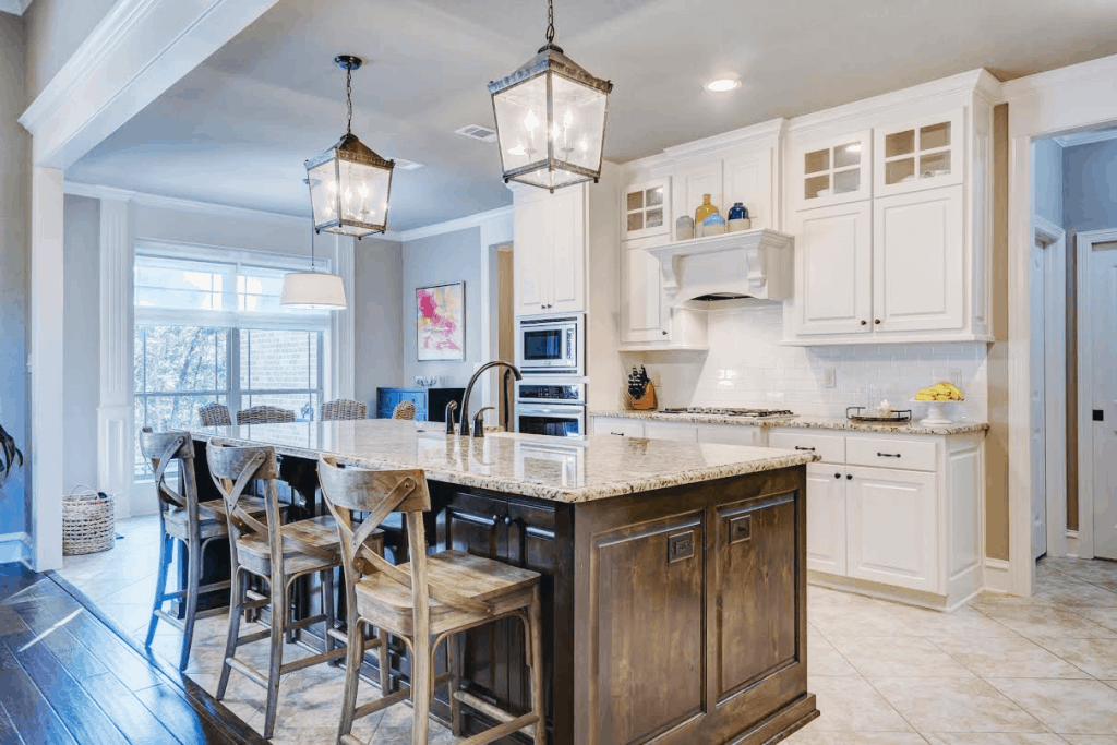 classic kitchen with big island