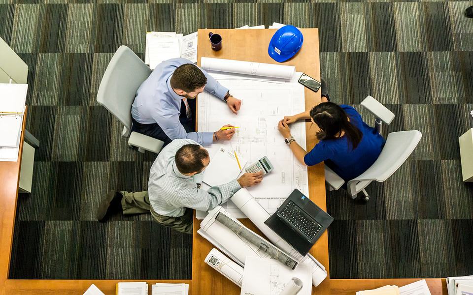 architects working on a home plan