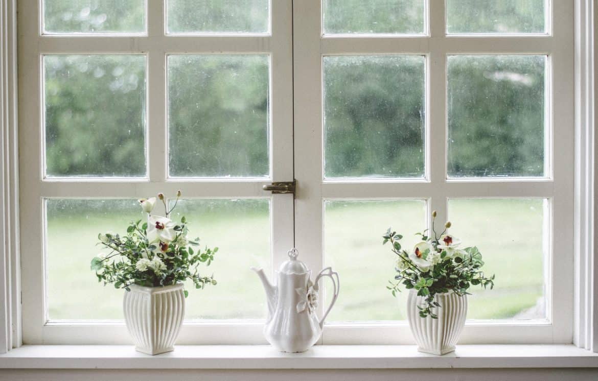 white wooden windows frame