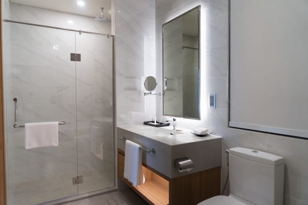 bright bathroom lighting with mirror lights