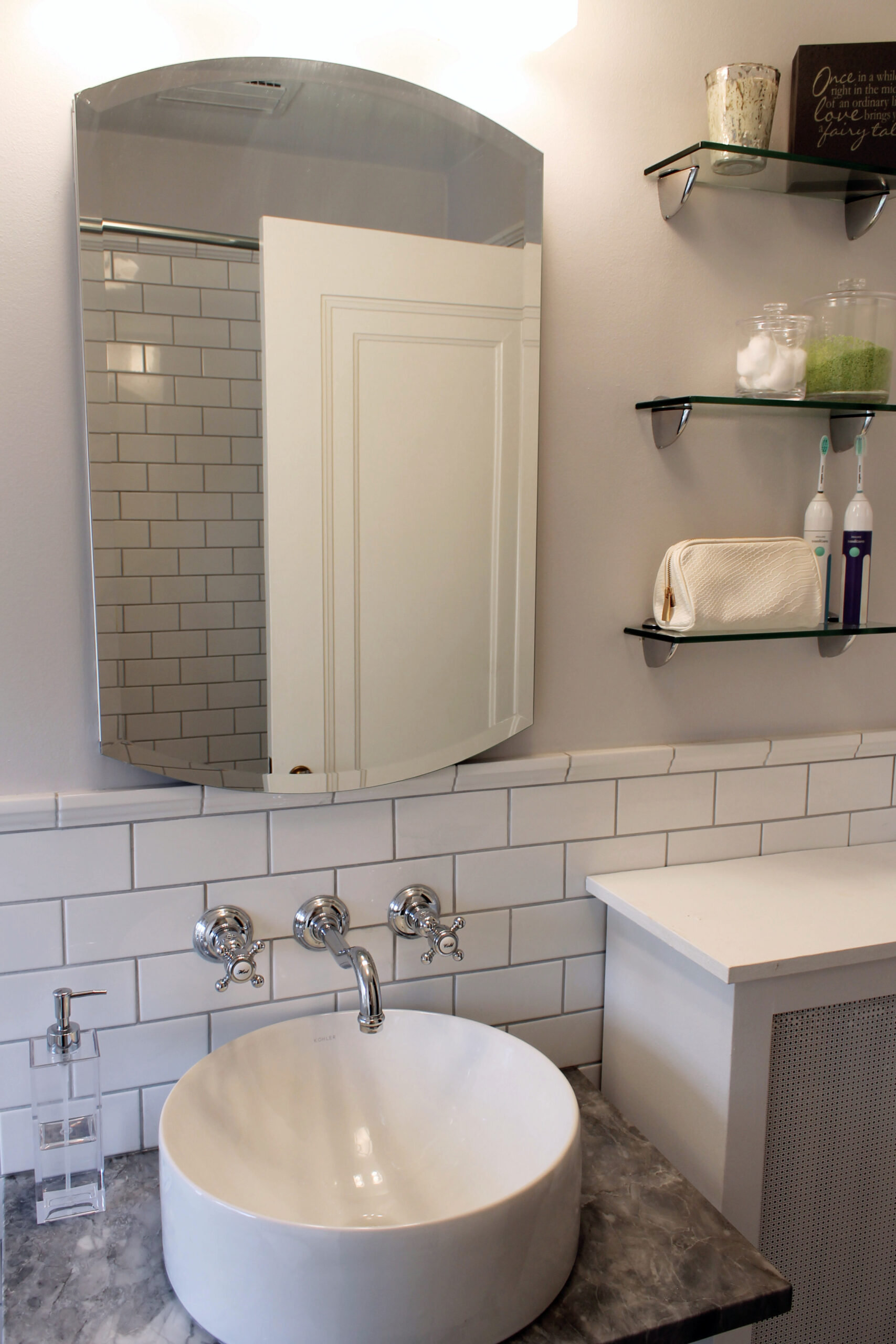 Evanston IL Traditional Bathroom Remodel Mirror And Sink