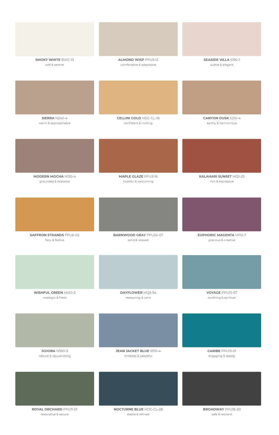 BEHR 2021 Colors of the Year