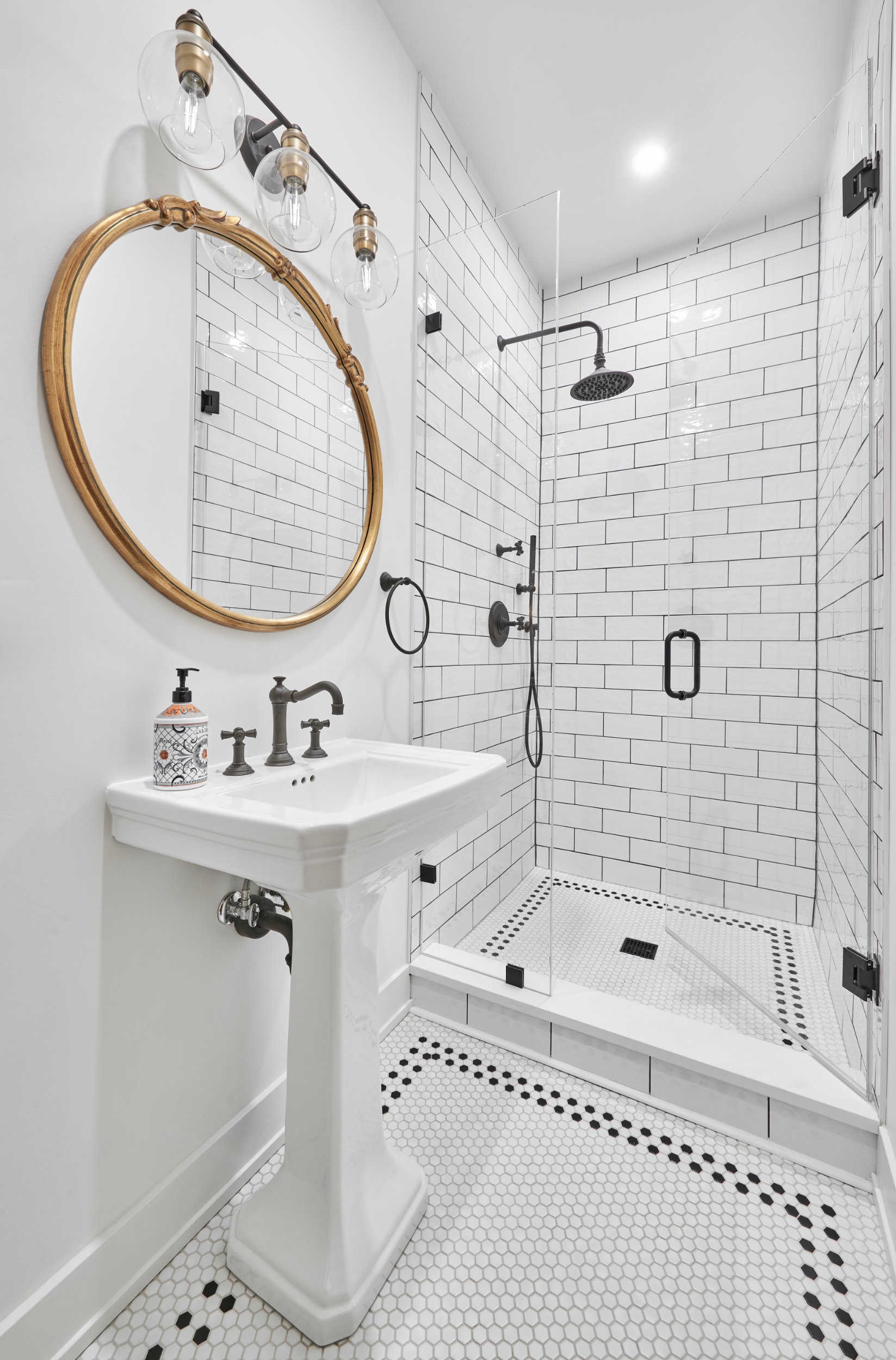 coastal industrial guest bathroom white desing