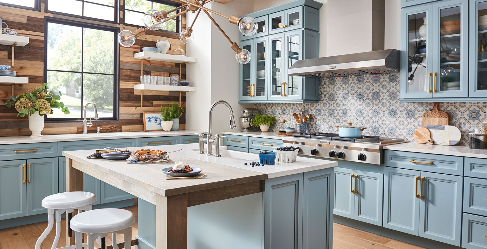 farmhouse kitchen with handmade tile