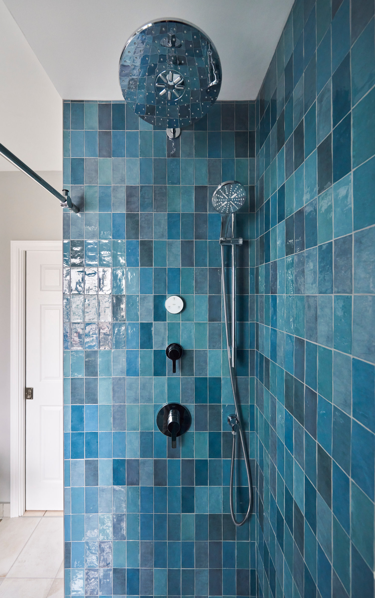 ocean glass tile in shower