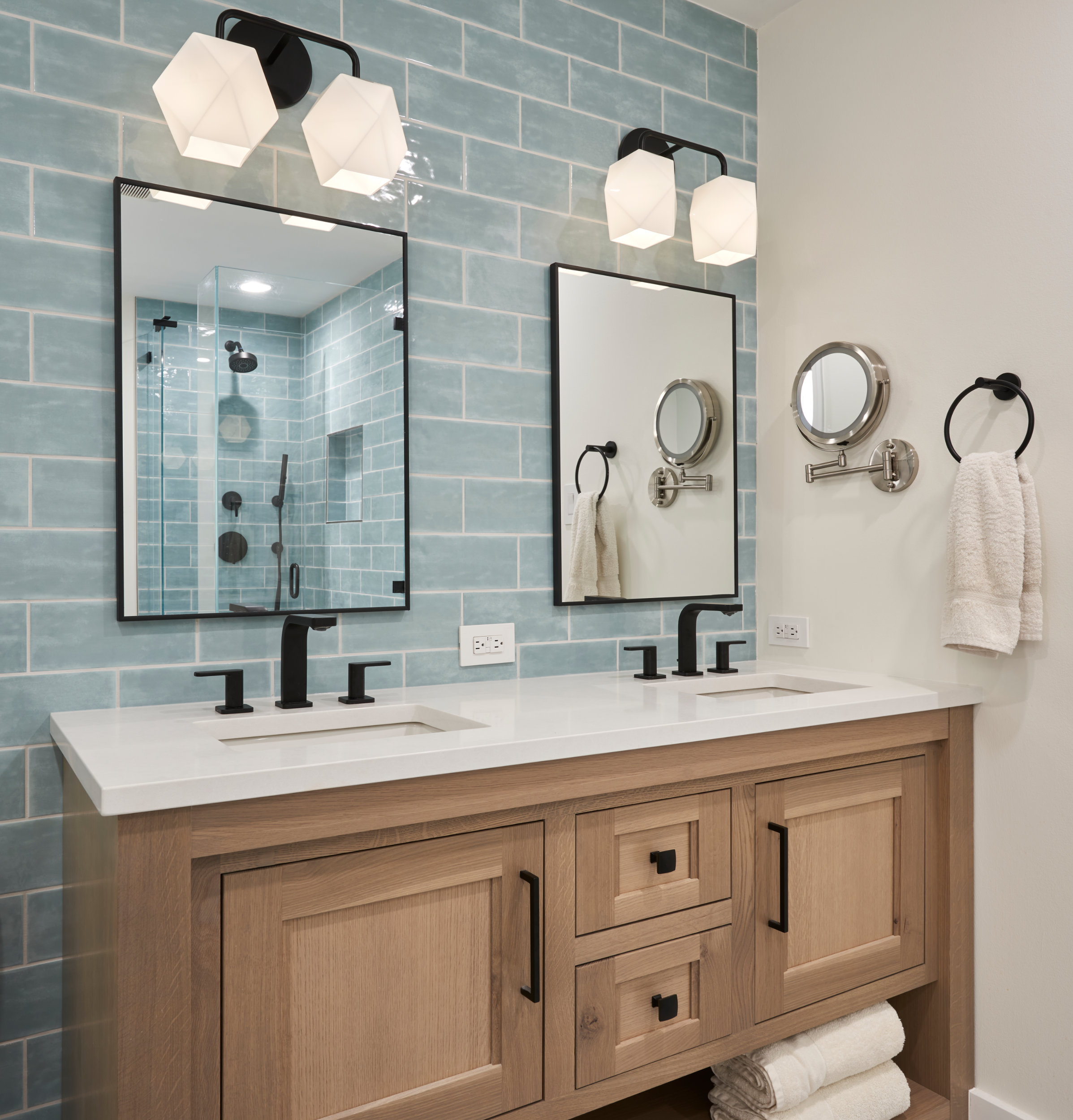 sleek light blue bathroom bucktown dura vanity